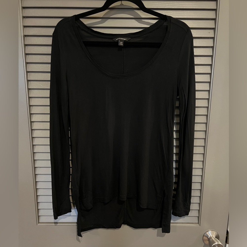Banana Republic Black Asymmetrical Long Sleeve Tunic